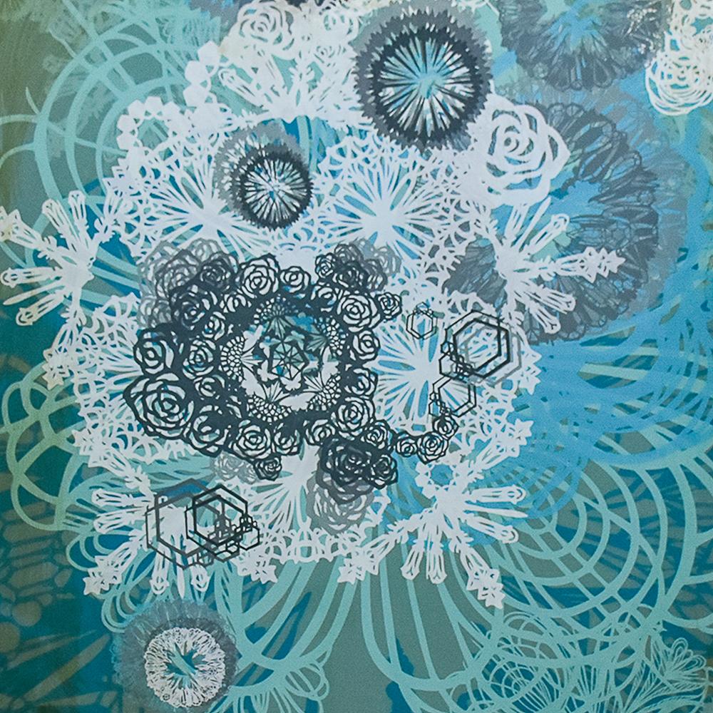 Snow Blossoms (épreuve d'artiste unique embellie à la main) - Contemporain Print par Swoon