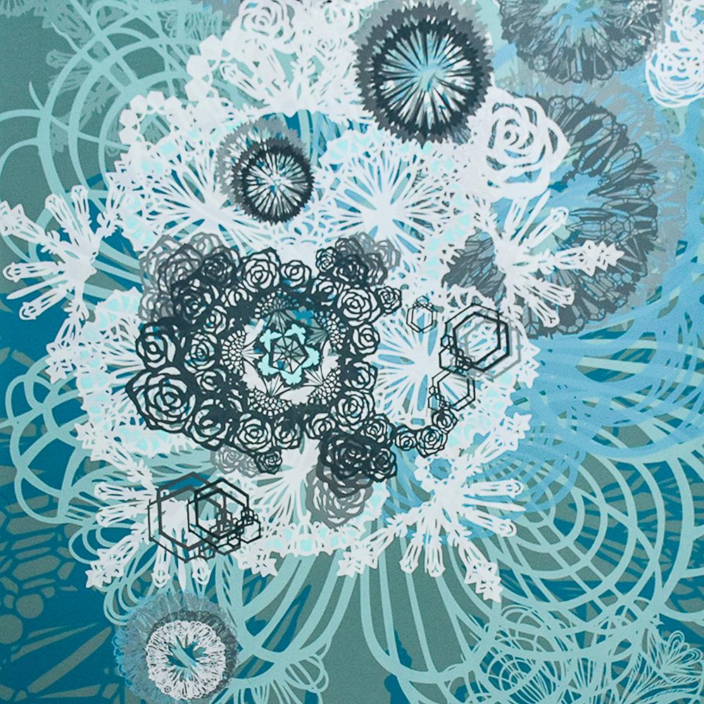 Snow Blossoms (épreuve d'artiste unique embellie à la main) - Contemporain Print par Swoon