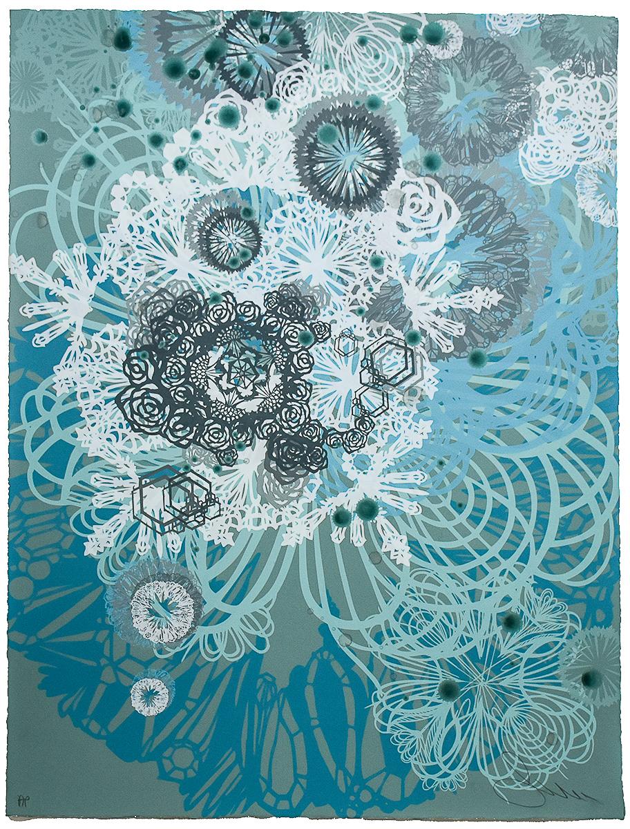 Flores de nieve (Prueba de artista única decorada a mano) - Print de Swoon