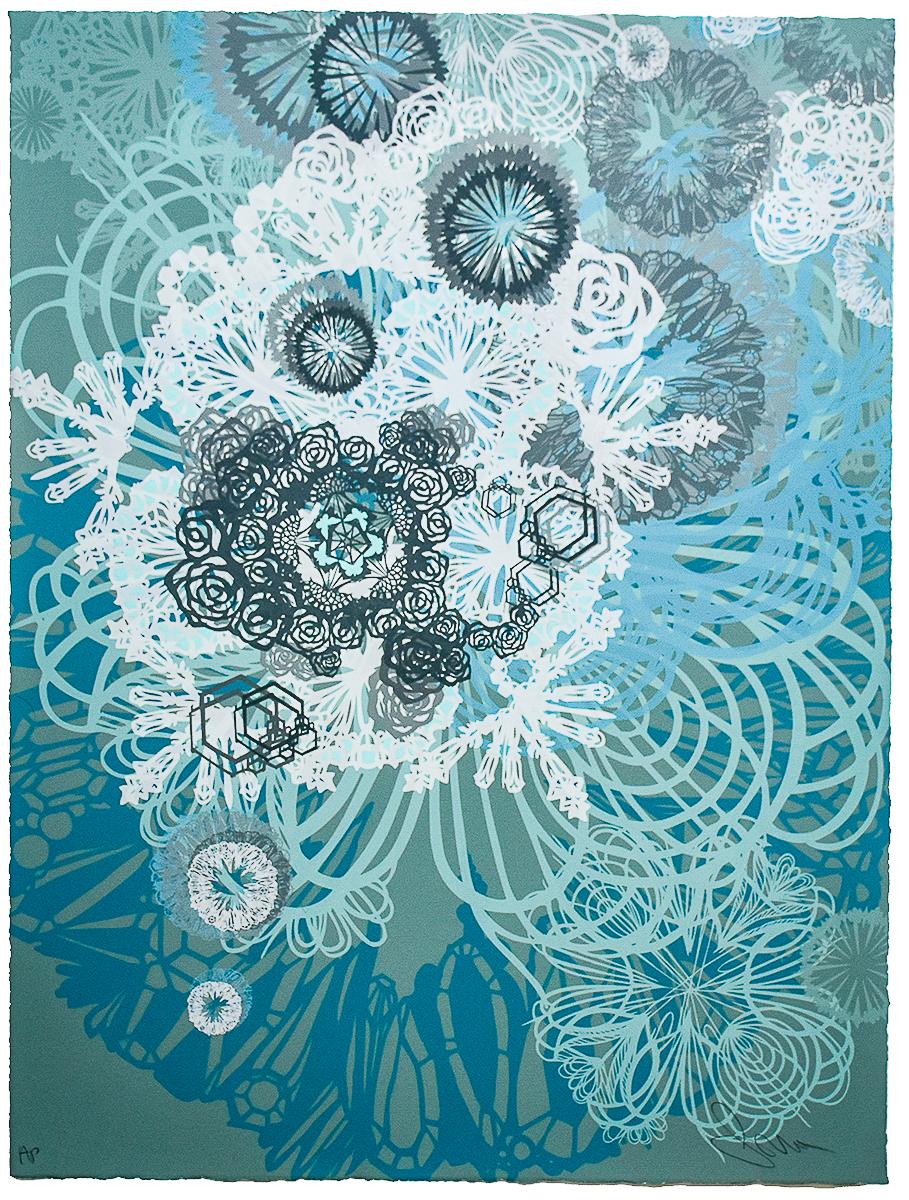 Snow Blossoms (épreuve d'artiste unique embellie à la main)