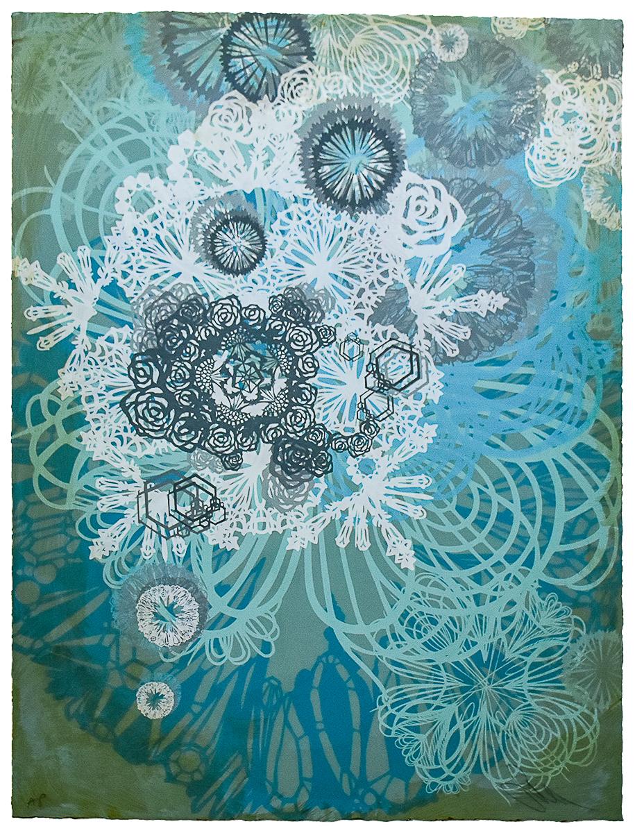 SWOON Snow Blossoms (Hand Embellished Unique Artist Proof) - Print by Swoon