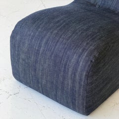 Swoop Lounge Chair von Milo Baughman für Thayer Coggin aus Selvedge-Denim