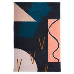 Swoosh Tufted Pile Rug Contemporary Geometric Landscape Wall Hanging Tapestry