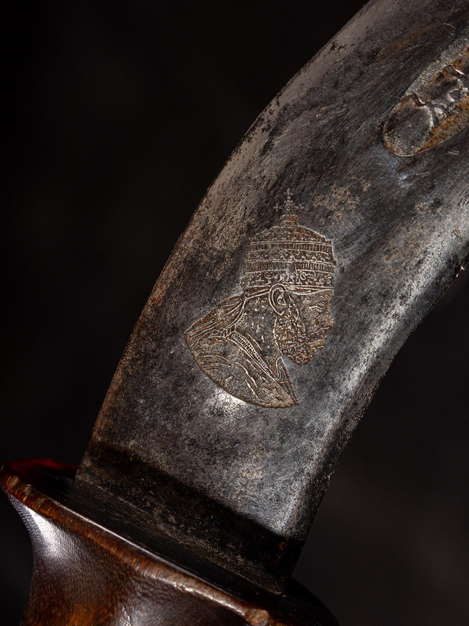 Éthiopien L'épée et son cadeau diaphane de Negus Menelik II empereur d'Éthiopie en vente