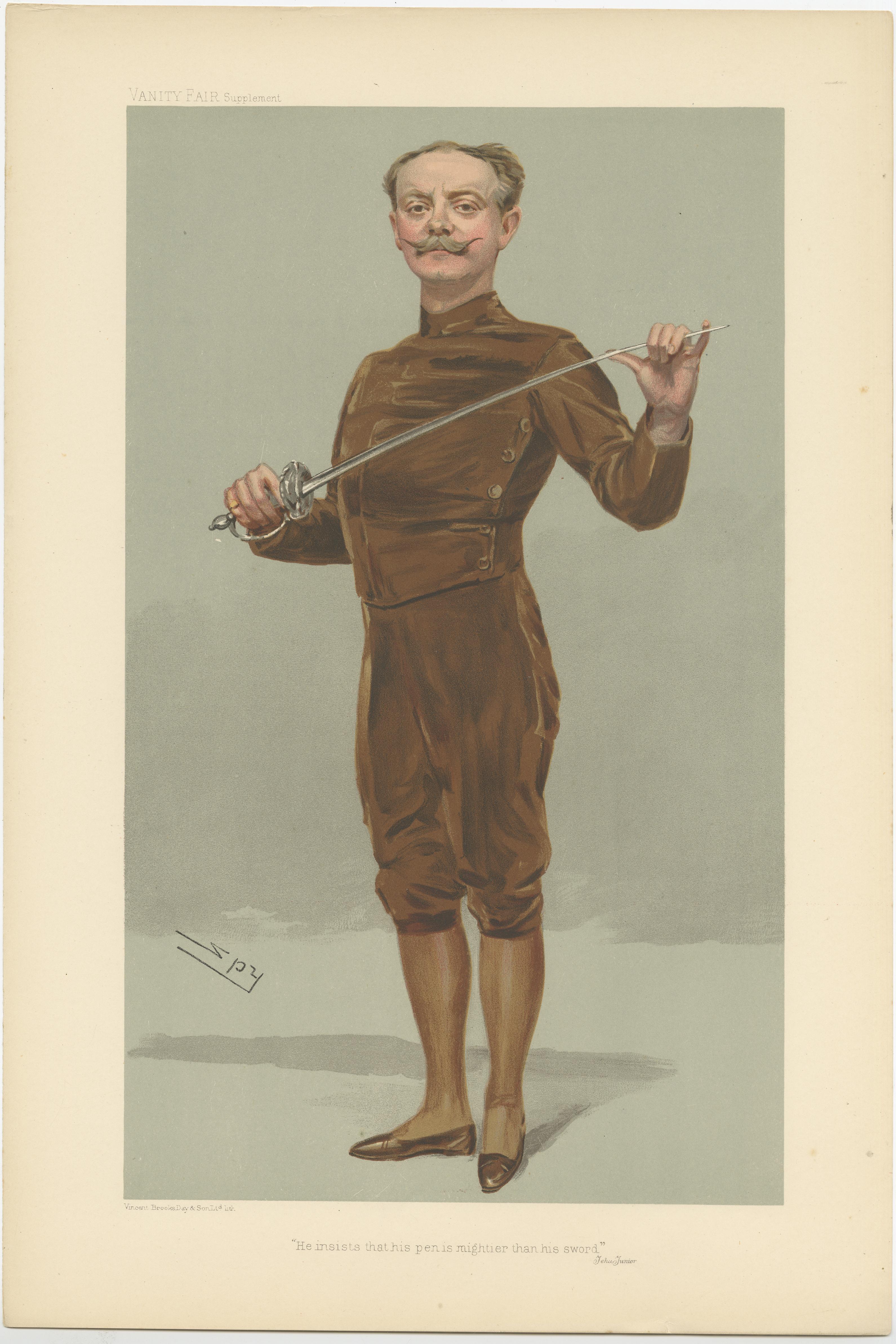 Die Karikatur ist von Herrn Egerton Castle, abgebildet in Vanity Fair am 9. März 1905 in der Serie 