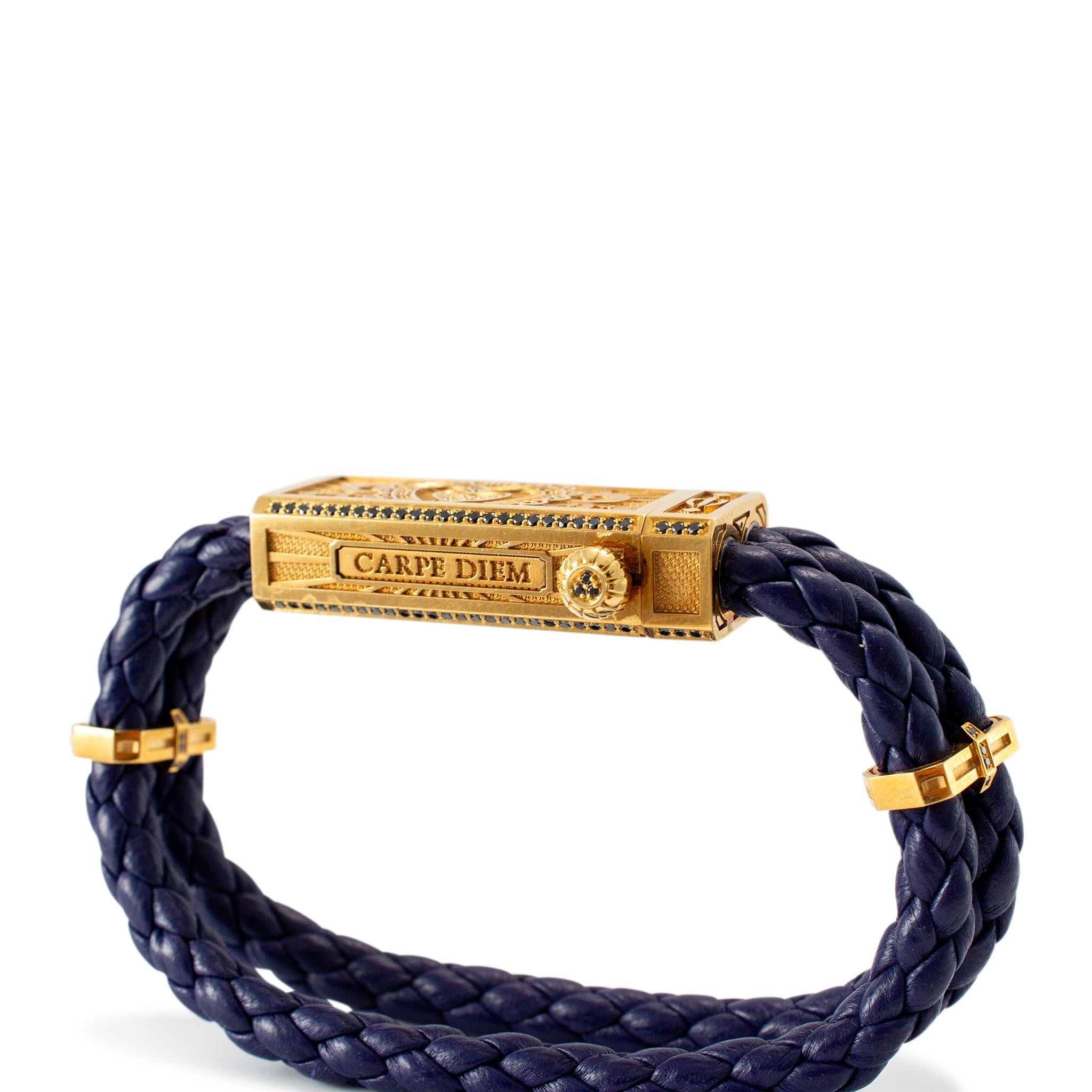 Marca Espada

Tipo de Metal: Oro amarillo de 18 quilates y titanio

Longitud: 6.50 pulgadas

Peso: 60,51 gramos

Pulsera de diamantes de oro amarillo de 18 quilates y titanio. Se analizaron los metales y se determinó que eran oro amarillo de 18