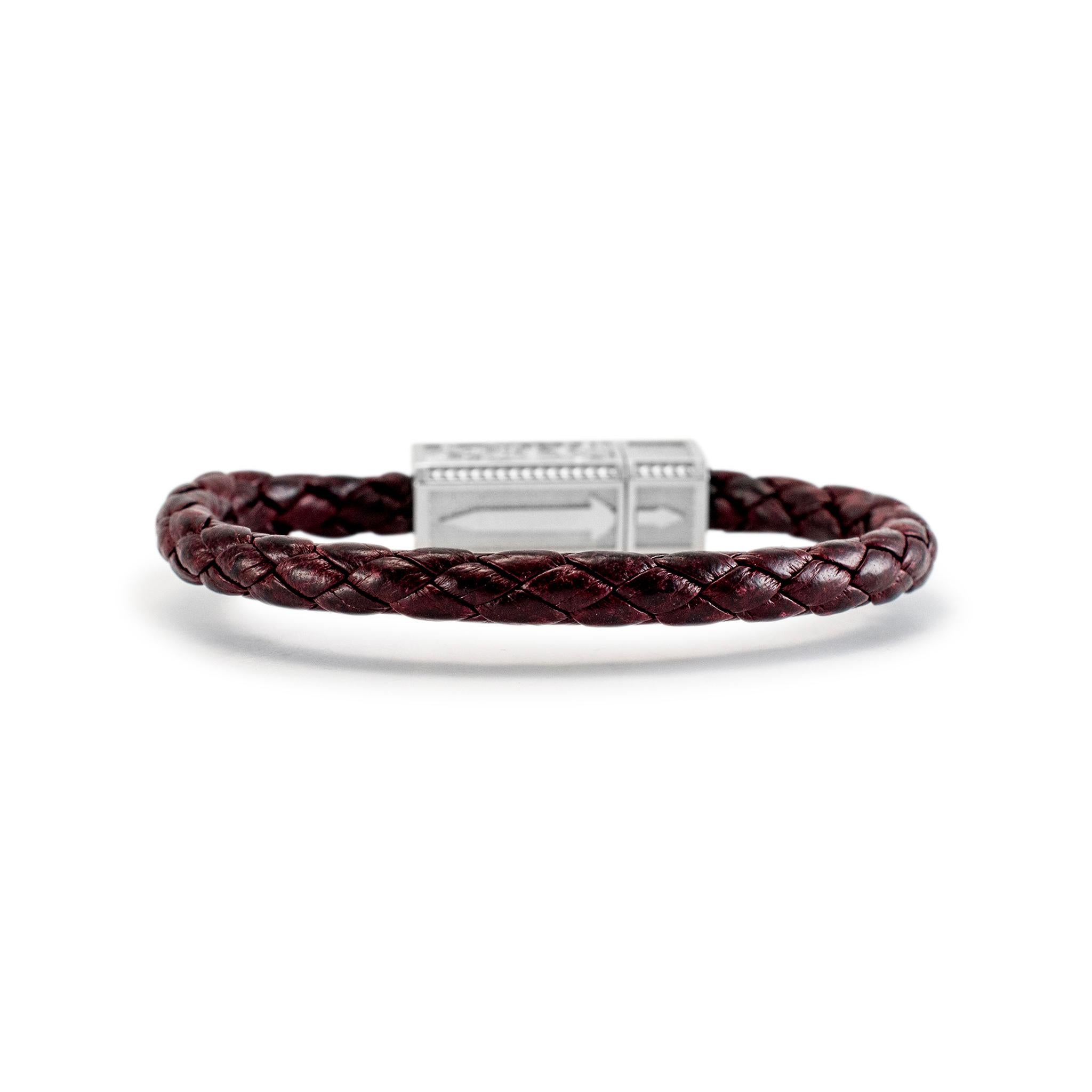 Women's or Men's Sword Limited Memento Mori 18K White Gold Titanium White Black Diamond Bracelet For Sale
