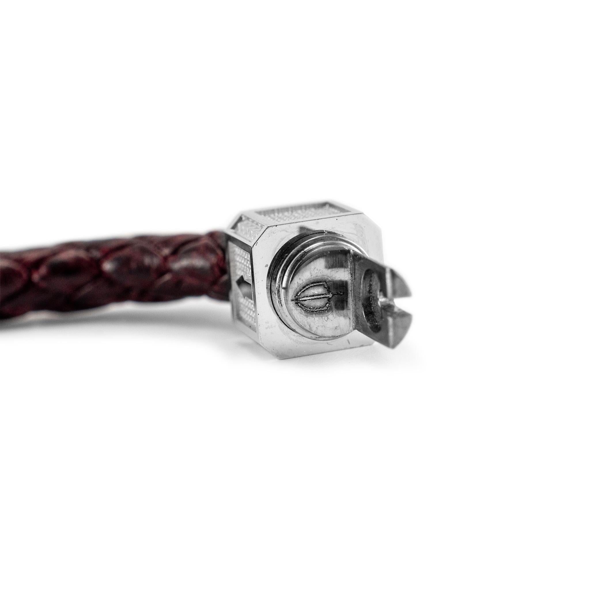 Sword Limited Memento Mori 18K White Gold Titanium White Black Diamond Bracelet For Sale 1