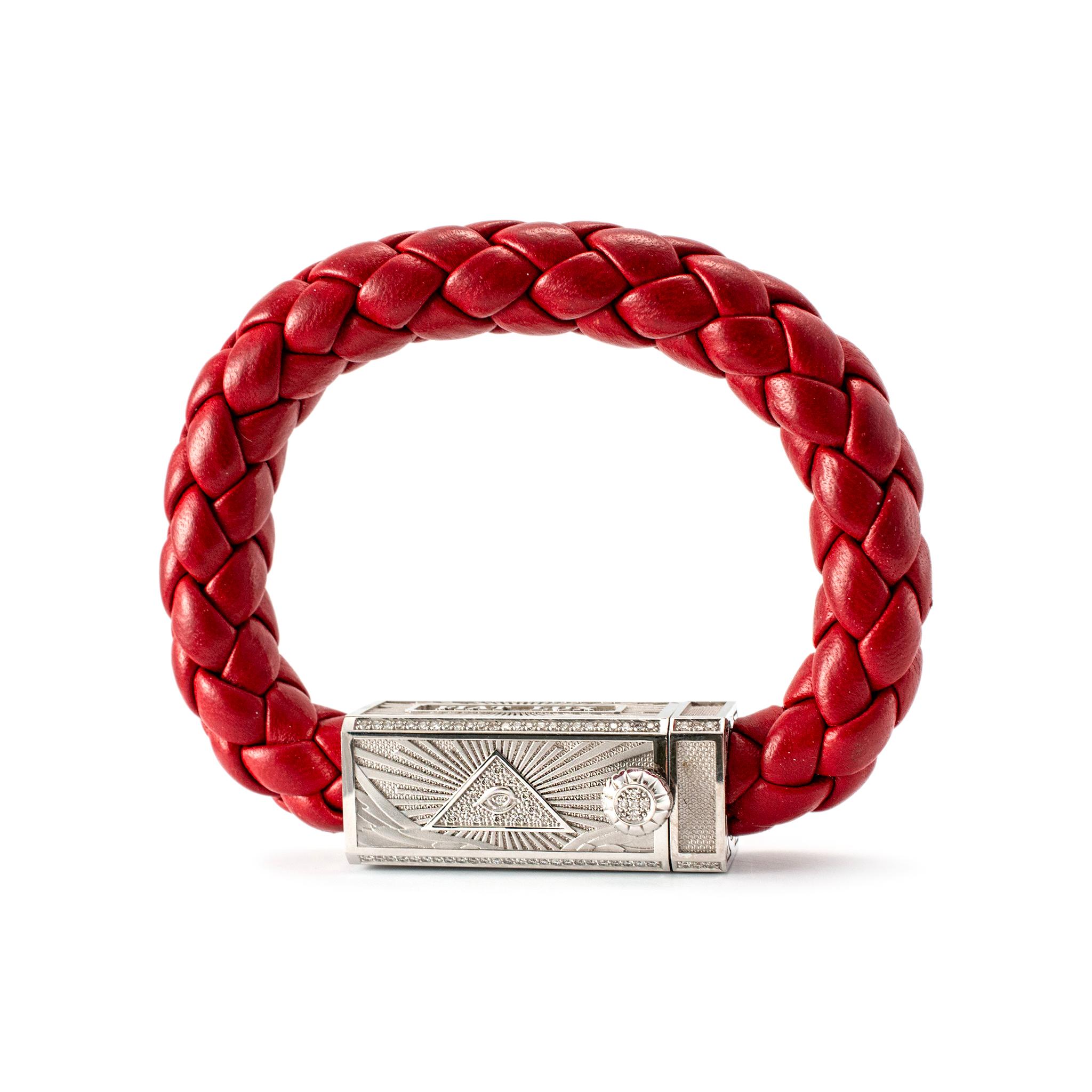 Brand: Sword Limited

Metal Type: 18K White Gold Titanium

Length: 6.50 inches

Width: 17.00 mm

Weight: 68.97 grams

Titanium and 18K white gold, diamond bracelet. The metals were tested and determined to be titanium and 18 Karat white gold.