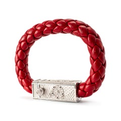 Sword Limited Red Fiat Lux 18K White Gold Titanium Eagle Diamond Bracelet