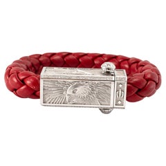 Sword Limited Red Fiat Lux 18K White Gold Titanium Eagle Diamond Bracelet