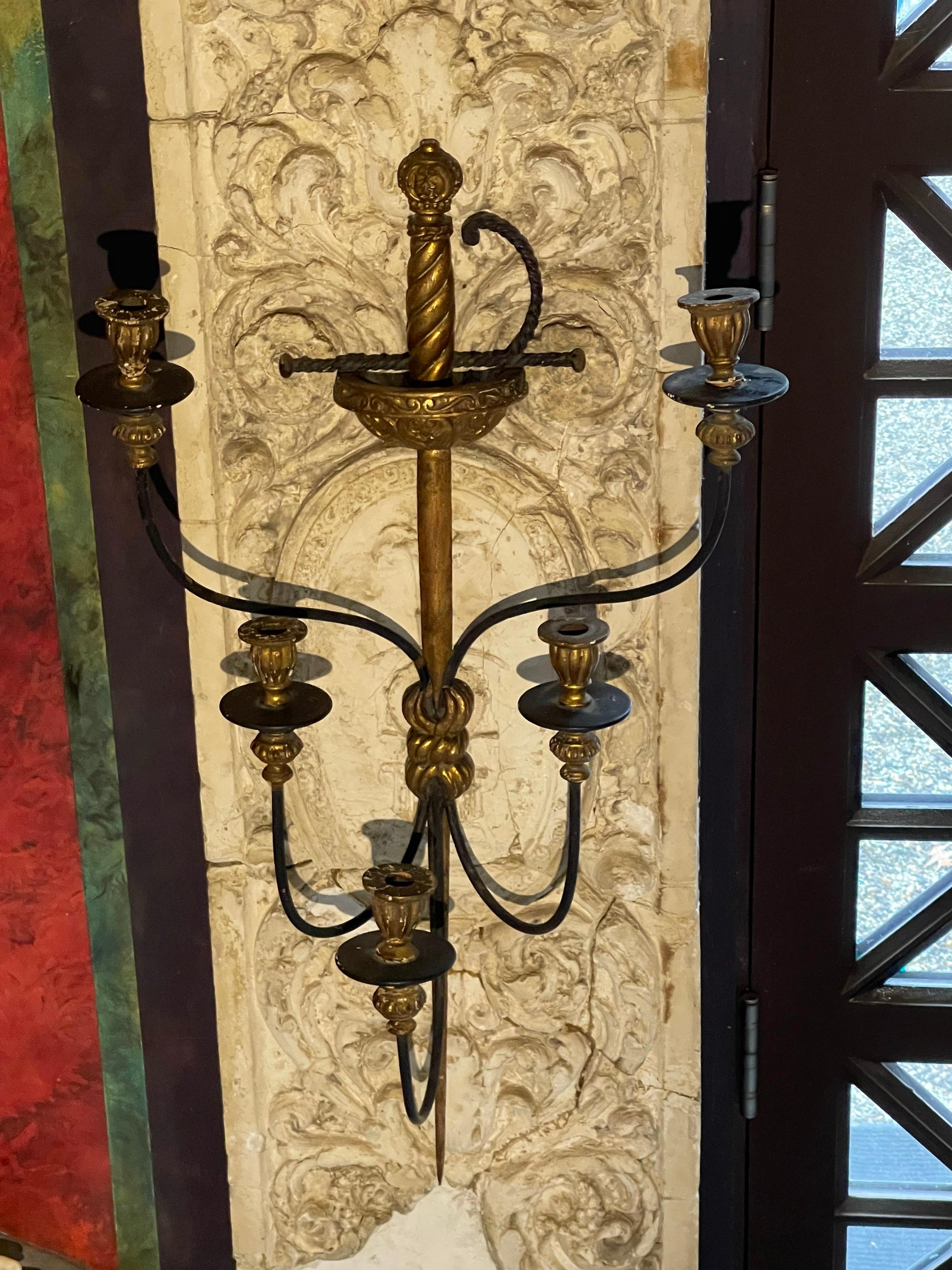 Italian Sword Wal Sconces For Sale