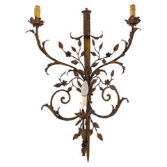 Vintage Sword Wall Lamp, in the Style of Baguès House, circa 1950