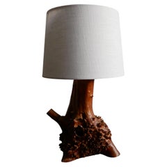 Swedish Mid-Century Modern Burl Table Lamp, 1960s