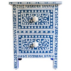 Syahi Handmade Navy Blue Indian Nightstand