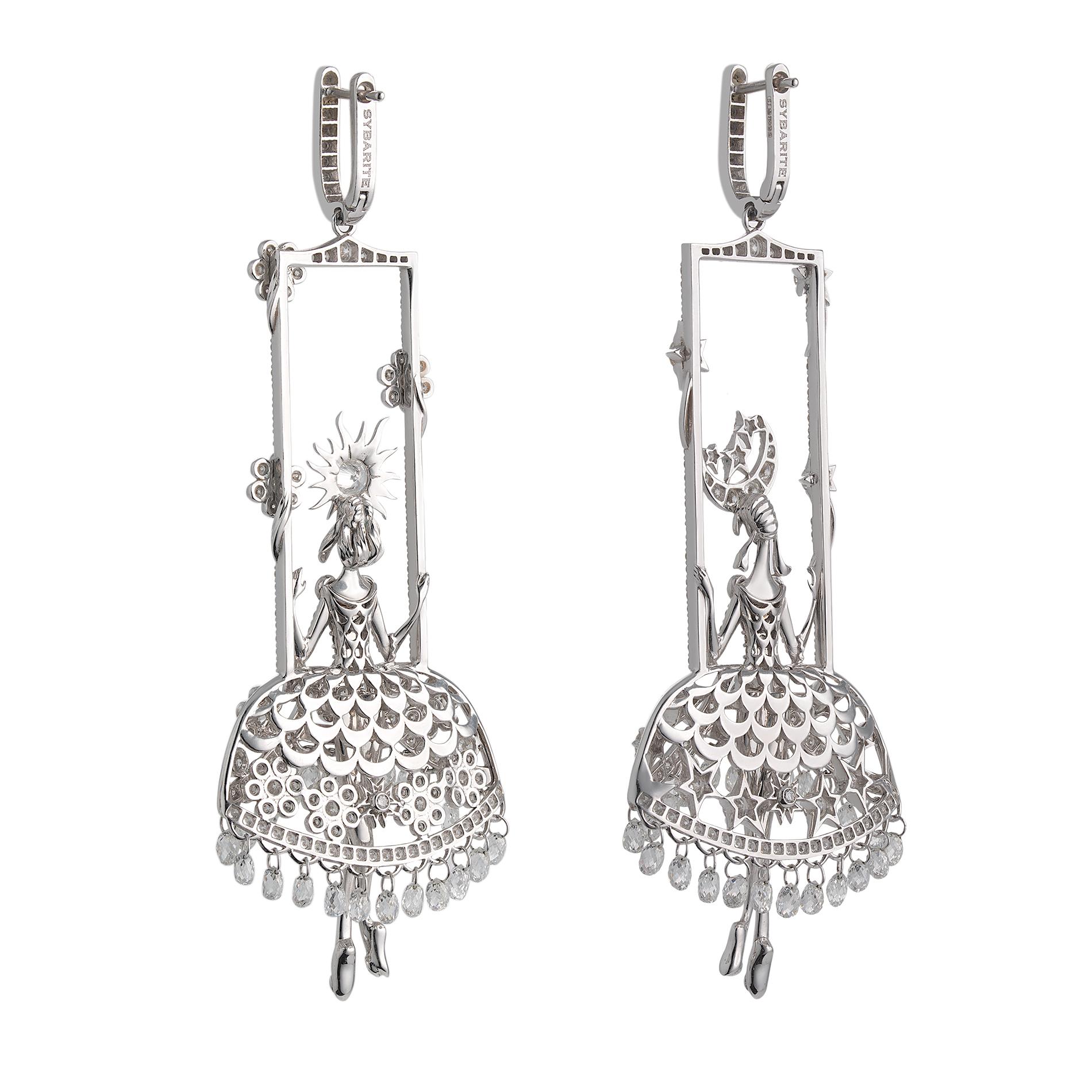 Sybarite Fairies Earrings in White Gold In New Condition For Sale In London, GB