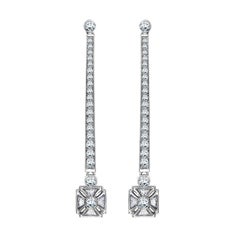 Boucles d'oreilles Royal Jubilee en sybarite et or blanc avec diamants blancs