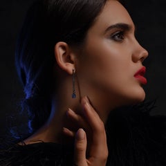 Sybarite Royal Jubilee Earrings in Blackened Gold with Sapphires