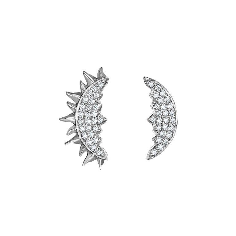 Sybarite Day & Night Earrings in White Gold with White Diamonds For Sale