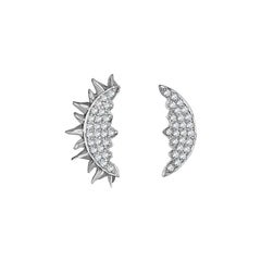 Sybarite Day & Night Earrings in White Gold with White Diamonds