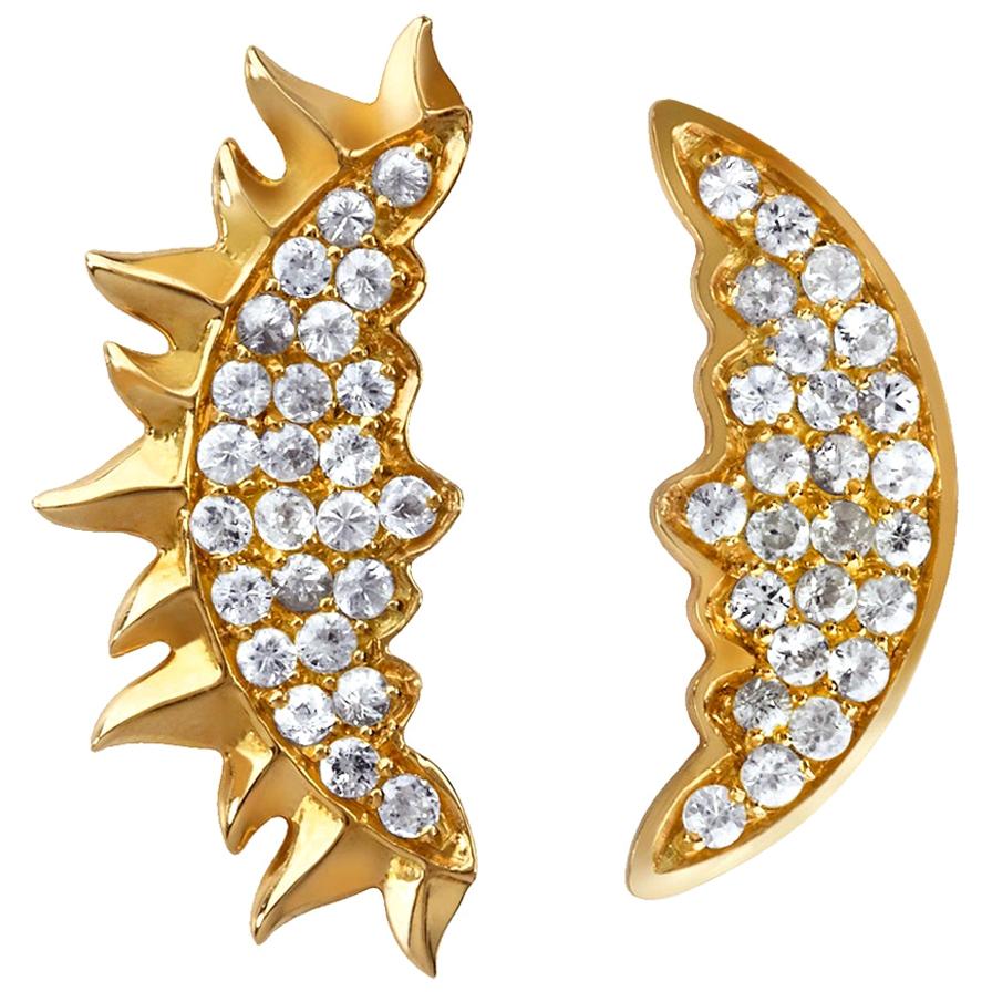 Sybarite Day & Night Earrings in Yellow Gold with White Diamonds