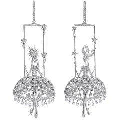 Sybarite Fairies Earrings in White Gold