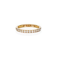 Sybarite Classic Band Ring in Yellow Gold with White Diamonds