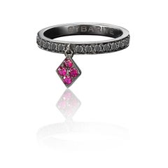 Sybarite Jewellery Dangle Ring 0.12 Carats Rubies 0.63 Carats Diamonds