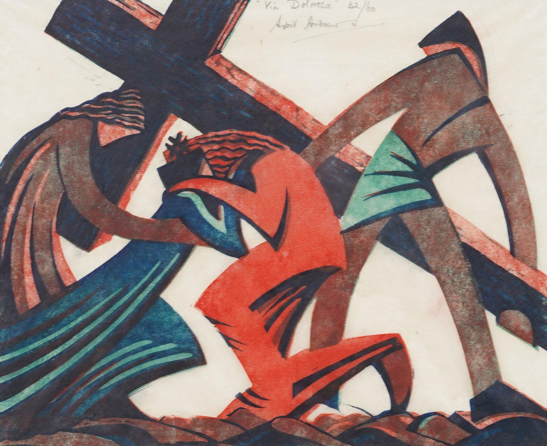 Via Dolorosa (Jesus Meets His Mother, Station IV) 1935 Modernist Rare Print For Sale 1