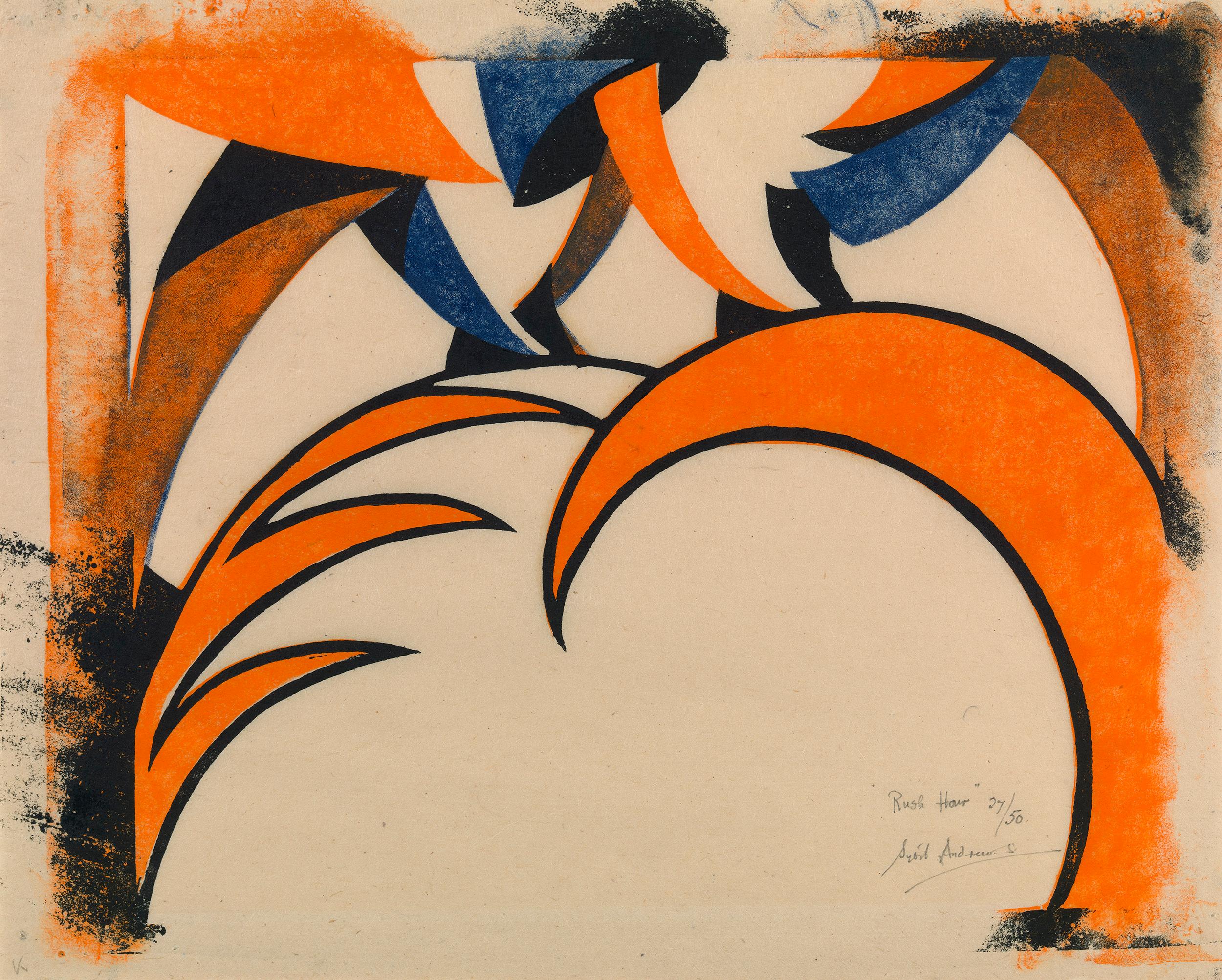 Sybil Andrews Rush Hour 20th Century Linocut Print By Sybil 