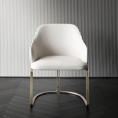 Sybil Armchair with White Leather