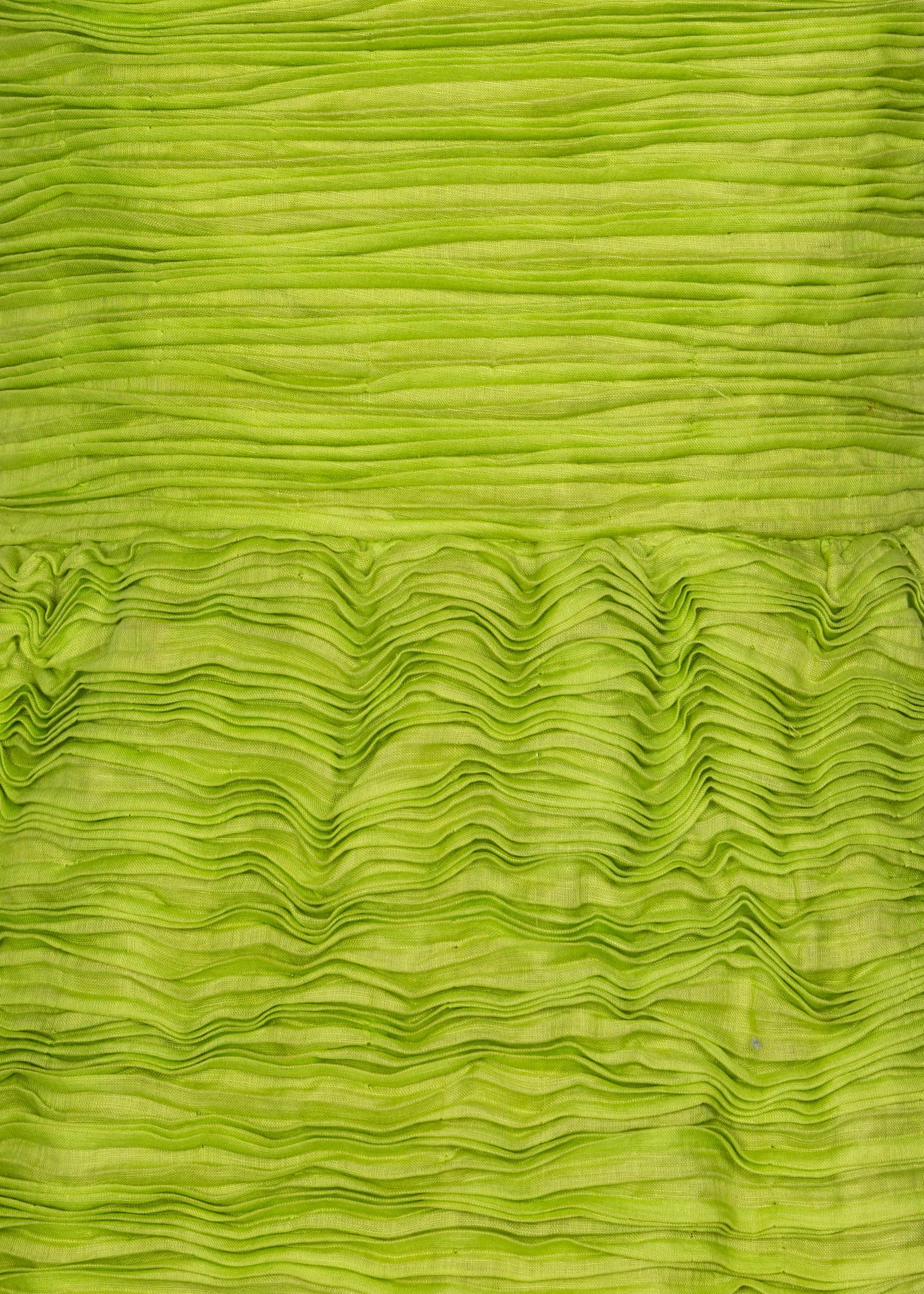 Sybil Connolly Couture Green Pleated Linen Maxi Dress, 1960s For Sale 8