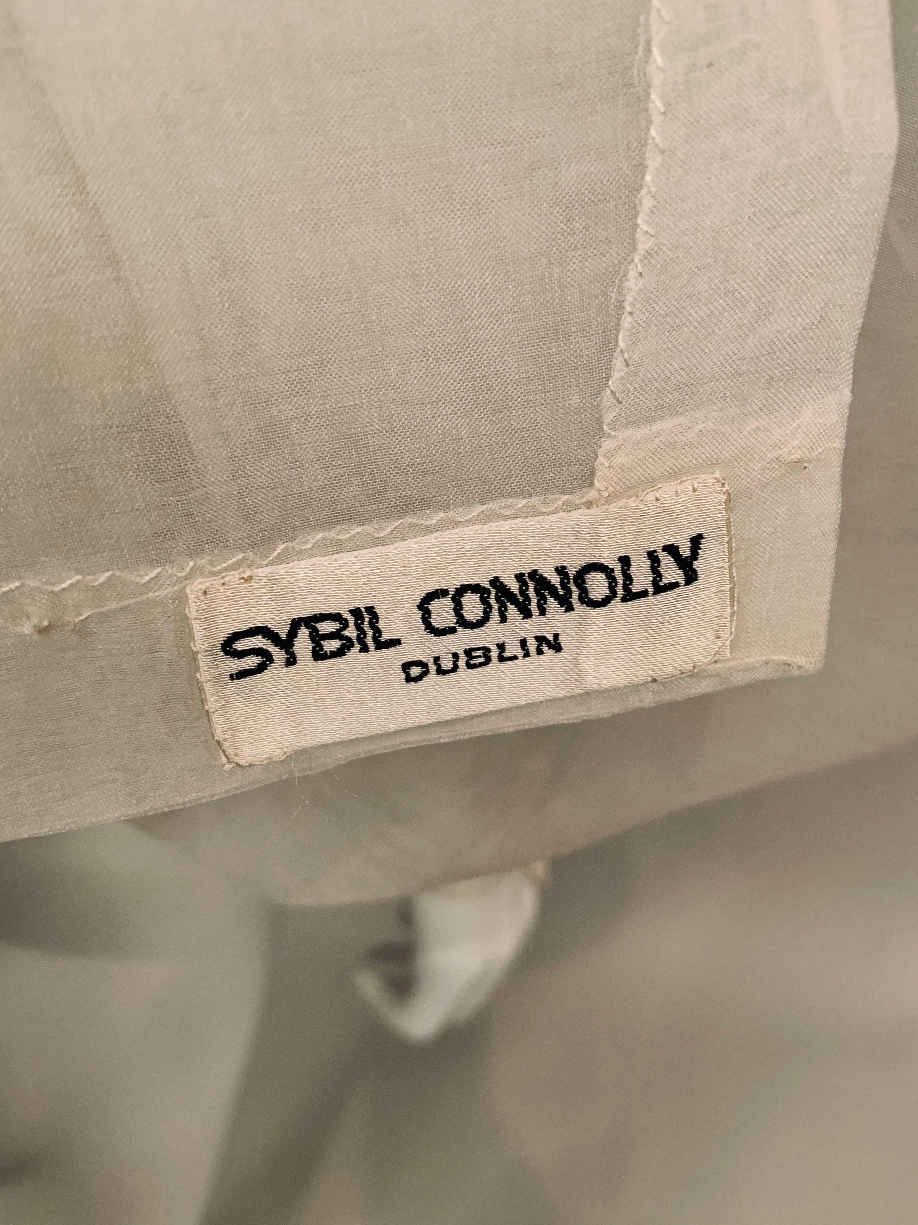 Sybil Connolly Couture Sheer White Silk Organza Blouse with Very Full Sleeves 2