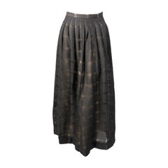 Sybil Connolly Dublin Hand Woven Lightweight Black Wool Evening Skirt