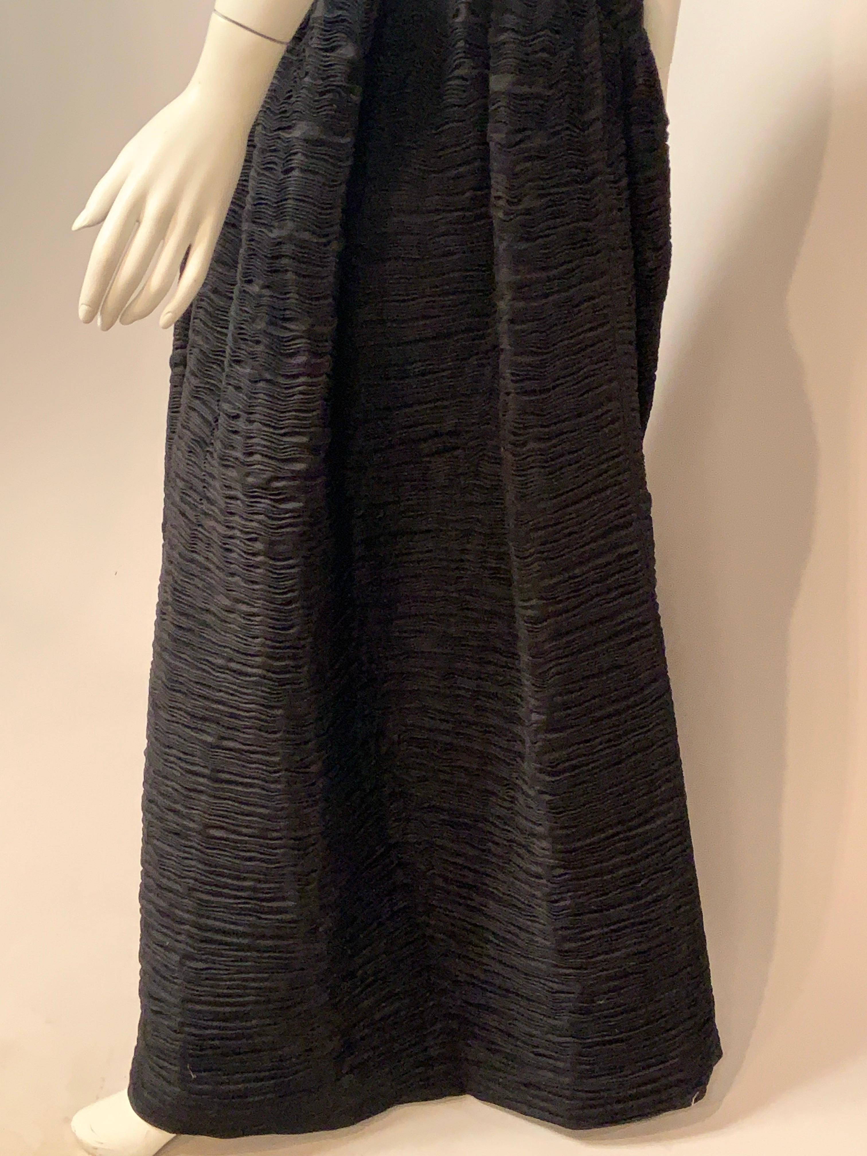 Sybil Connolly - Jupe de soirée plissée en lin noir Pour femmes en vente