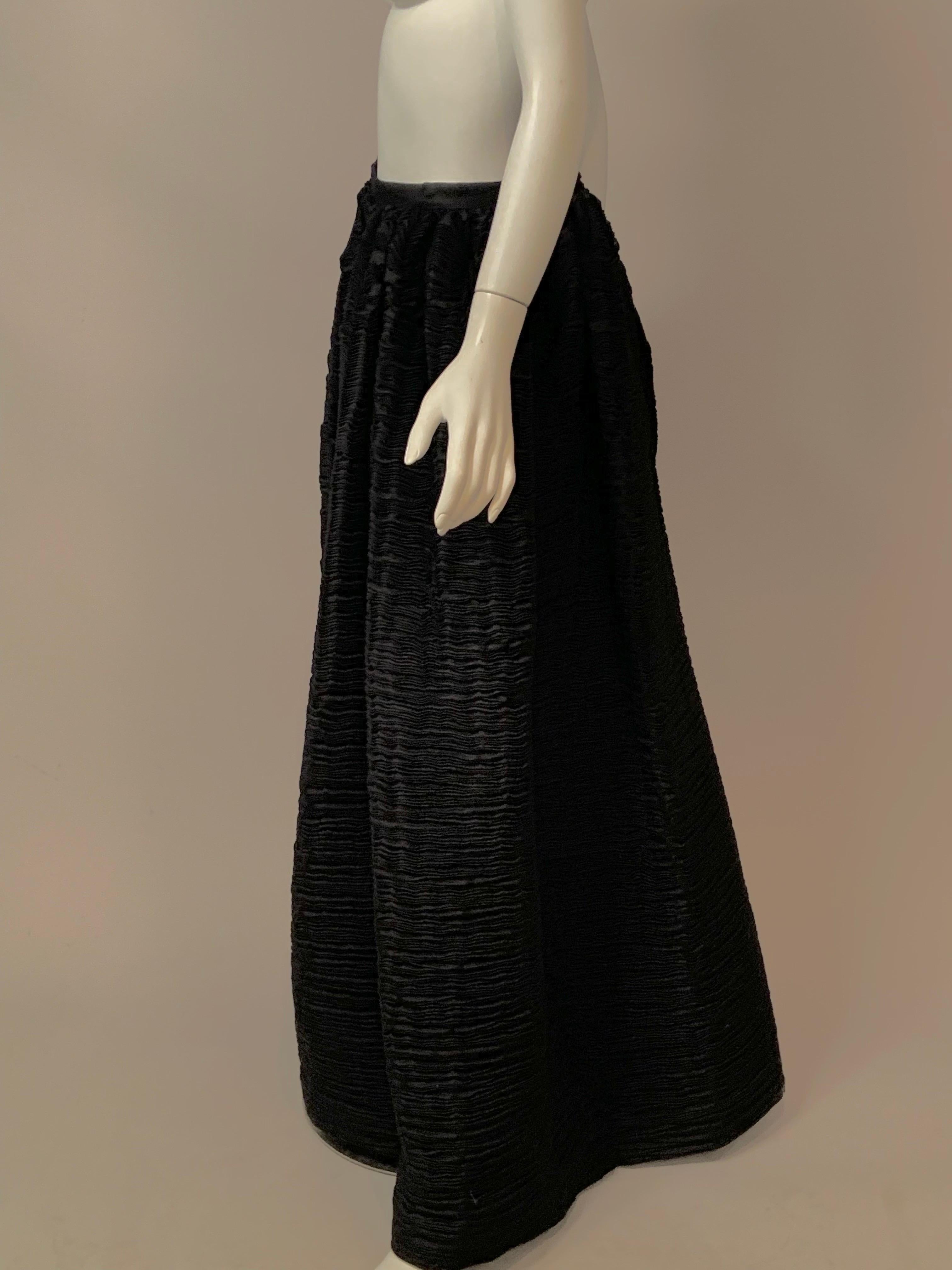 Sybil Connolly - Jupe de soirée plissée en lin noir en vente 2