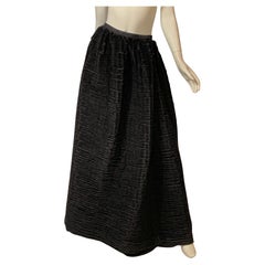 Sybil Connolly Dublin Pleated Black Linen Evening Skirt
