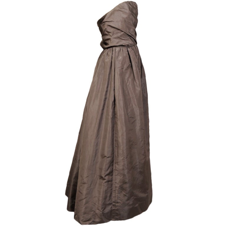 Sybil Connolly Haute Couture Charcoal Grey Strapless Ballgown For Sale 5
