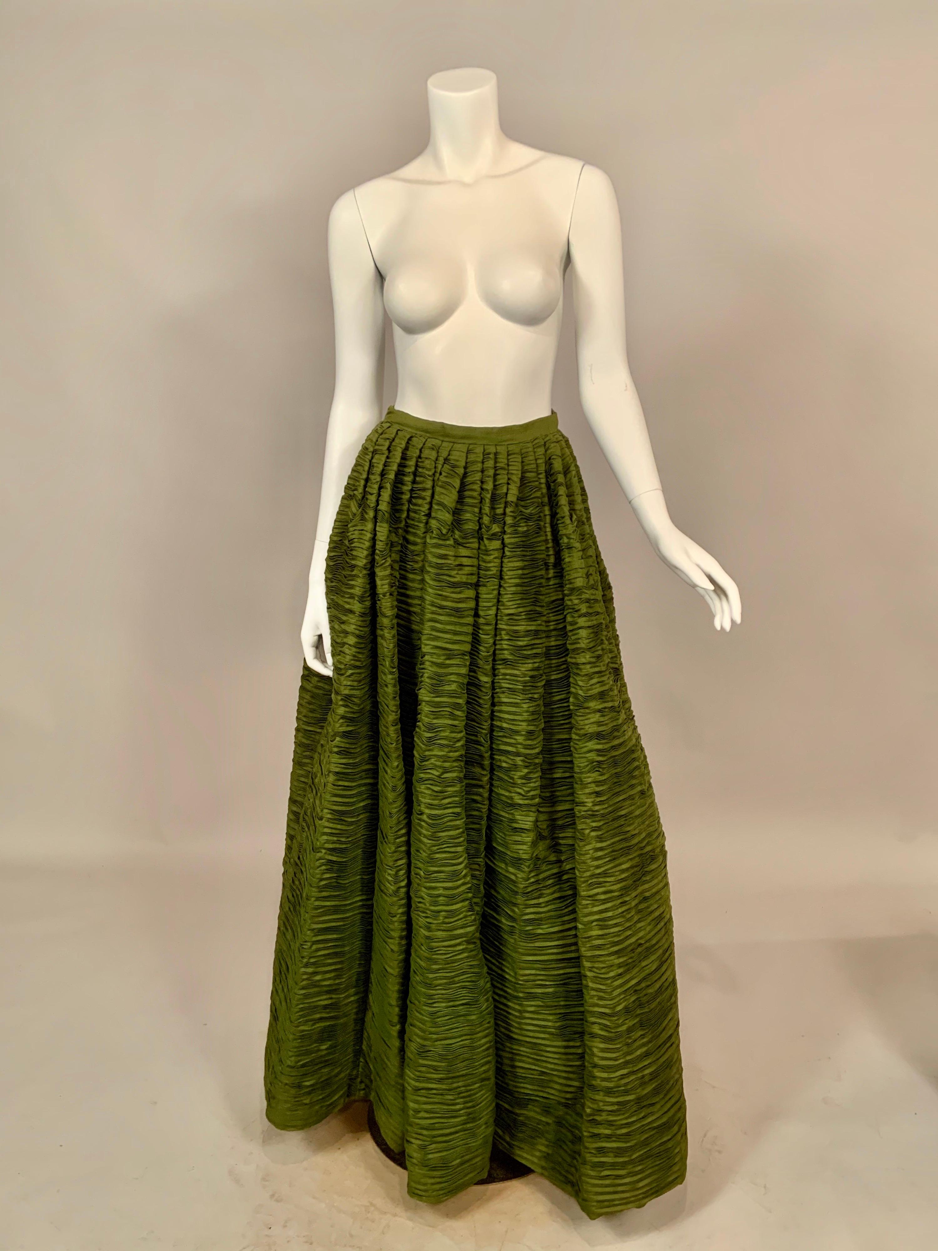 Known as the Irish Couturier, Sybil Connolly is most famous for her extremely rare pleated linen clothing. She used fabrics that were produced in Ireland almost exclusively, and the linen in this skirt is an example of the quality workmanship.  Each