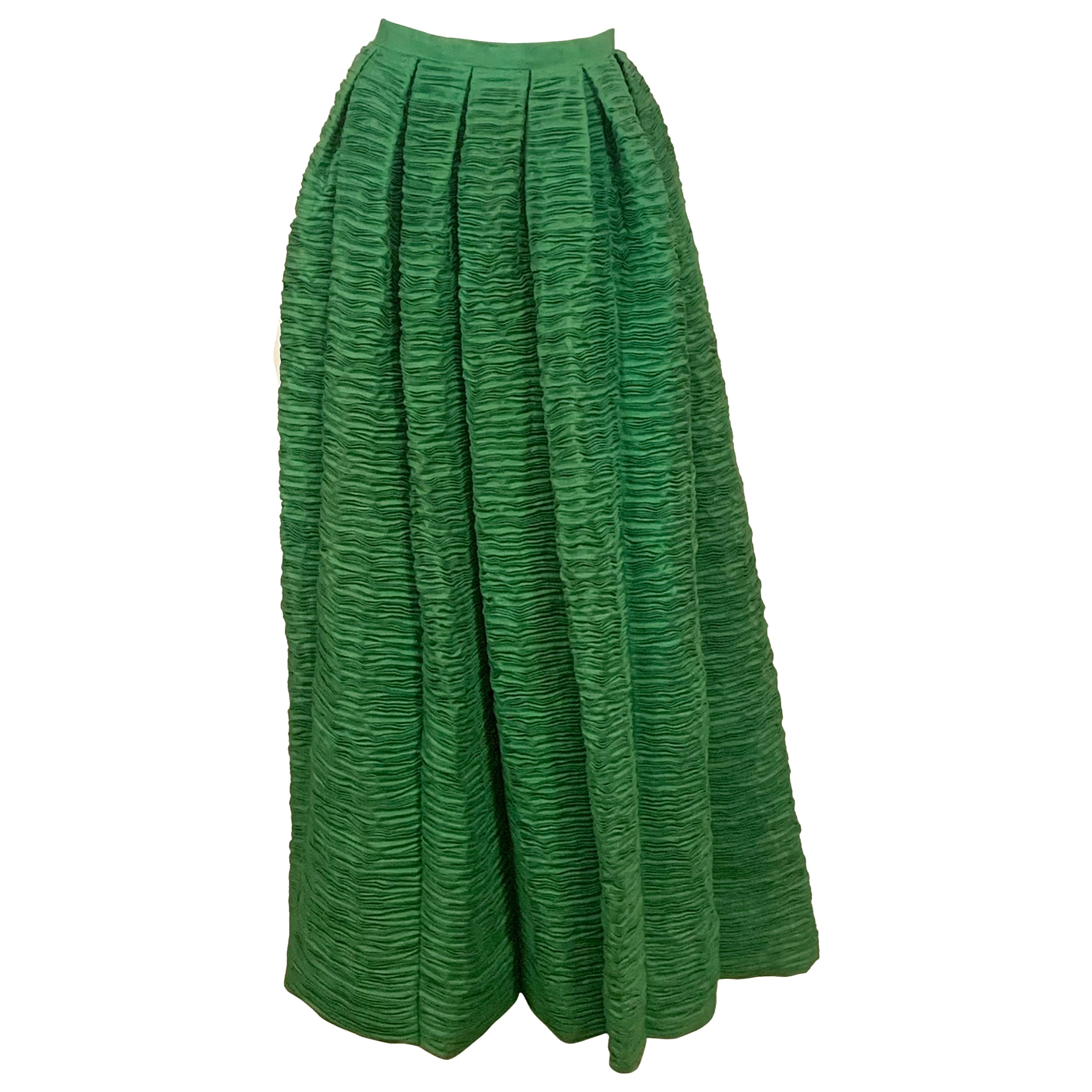 Sybil Connolly Irish Couture Faltenrock aus Leinen mit Taschentuchfalten im Angebot