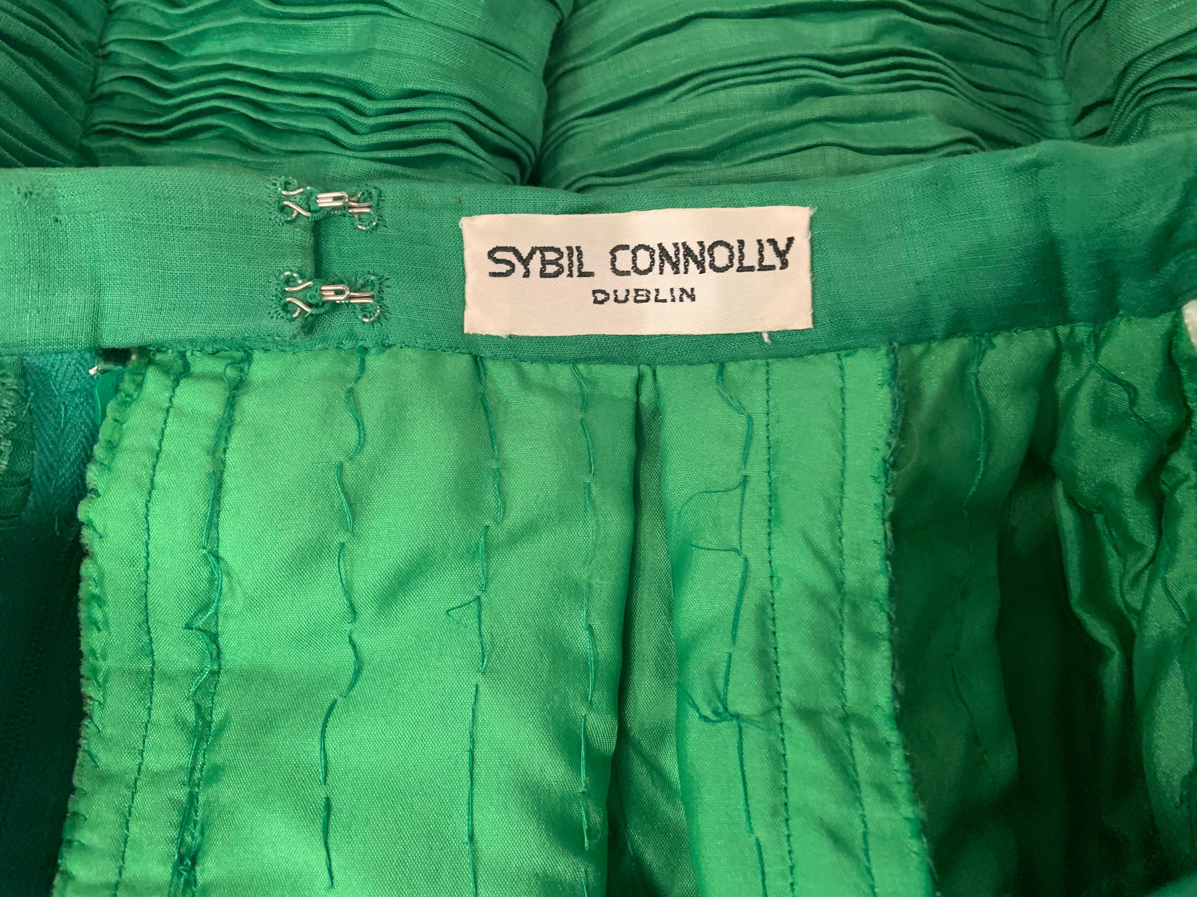 Sybil Connolly Irish Couture Hand Pleated Handkerchief Linen Evening Skirt For Sale 1