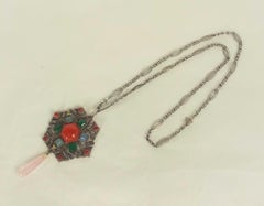 Sybil Dunlop Multi Stone Arts and Crafts Pendant