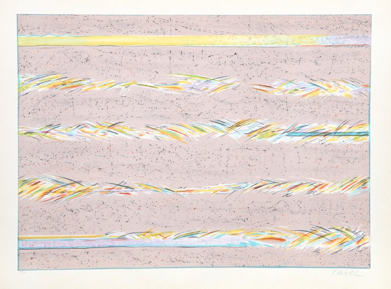 Sybil Kleinrock - Dream Fields, lithographie abstraite rose de Sybil ...