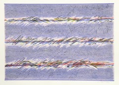 Campi di sogno, litografia astratta viola di Sybil Kleinrock