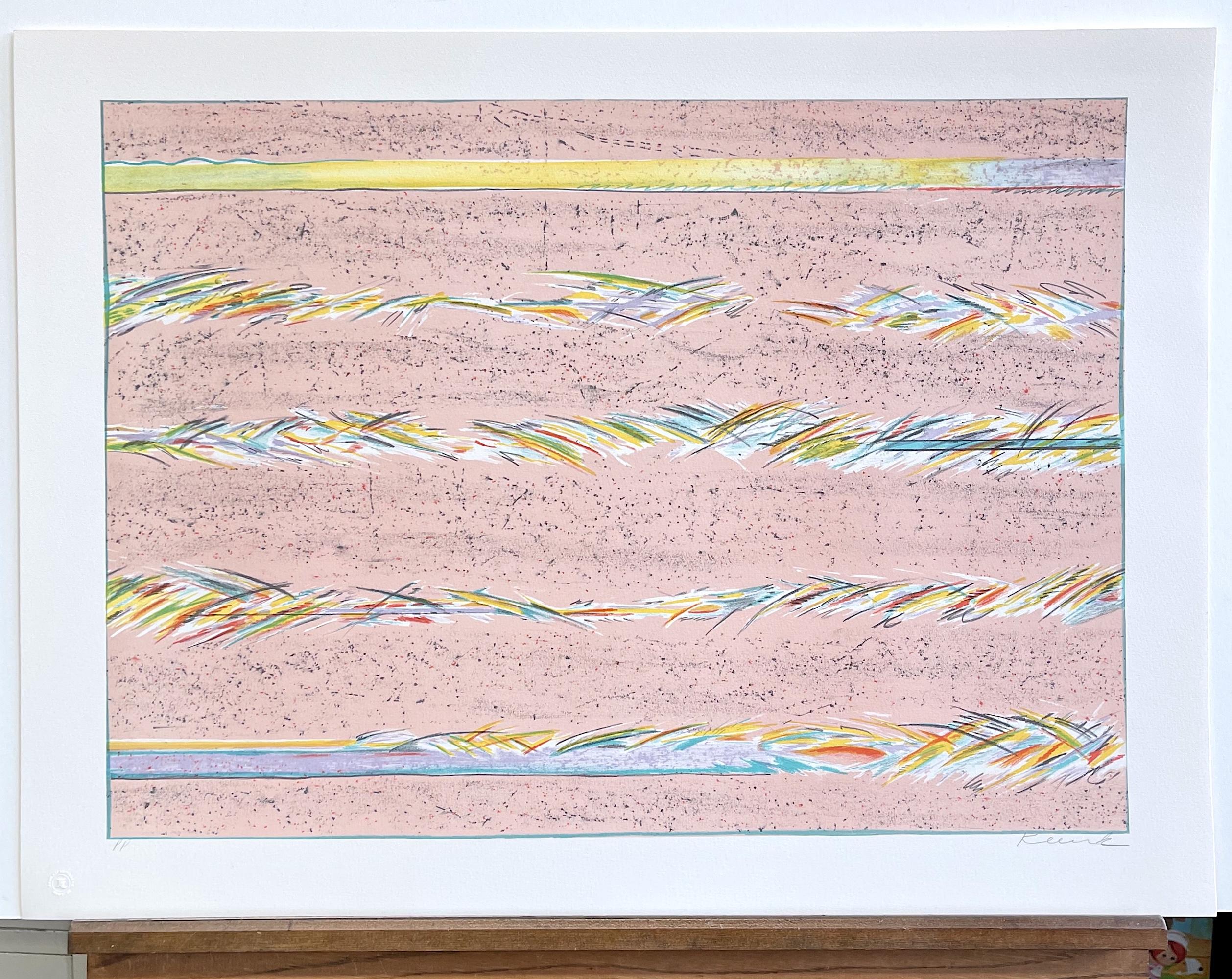 DREAMFIELDS I: PINK, Hand Drawn Lithograph, Pastel Abstract Drawing en vente 4