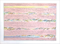 DREAMFIELDS I: PINK, Hand Drawn Lithograph, Pastel Abstract Drawing