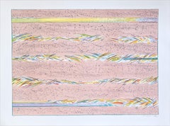 DREAMFIELDS I : PINK, lithographie dessinée à la main, dessin abstrait pastel