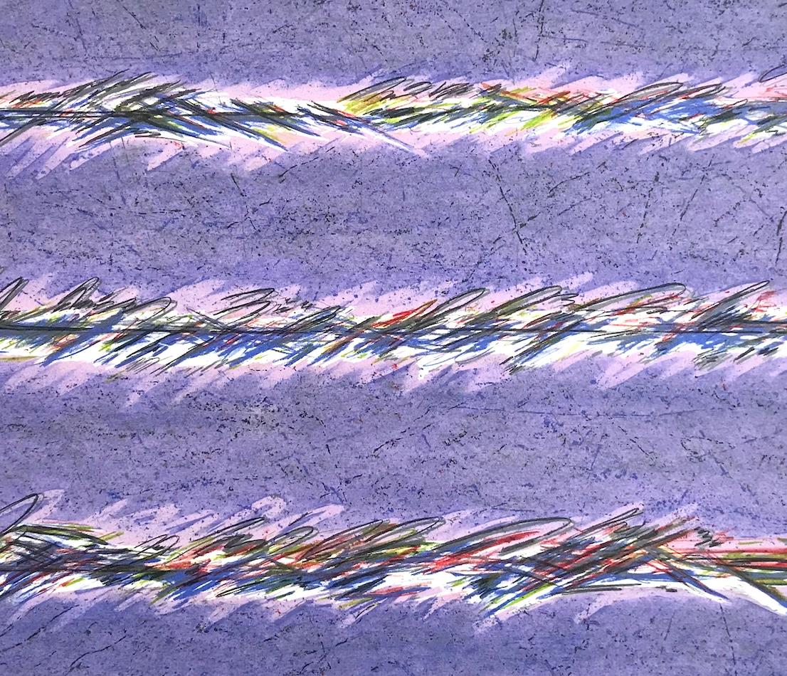DREAMFIELDS II: PURPLE Signierte Lithographie, Multicolor Pastell Abstrakt (Zeitgenössisch), Print, von Sybil Kleinrock