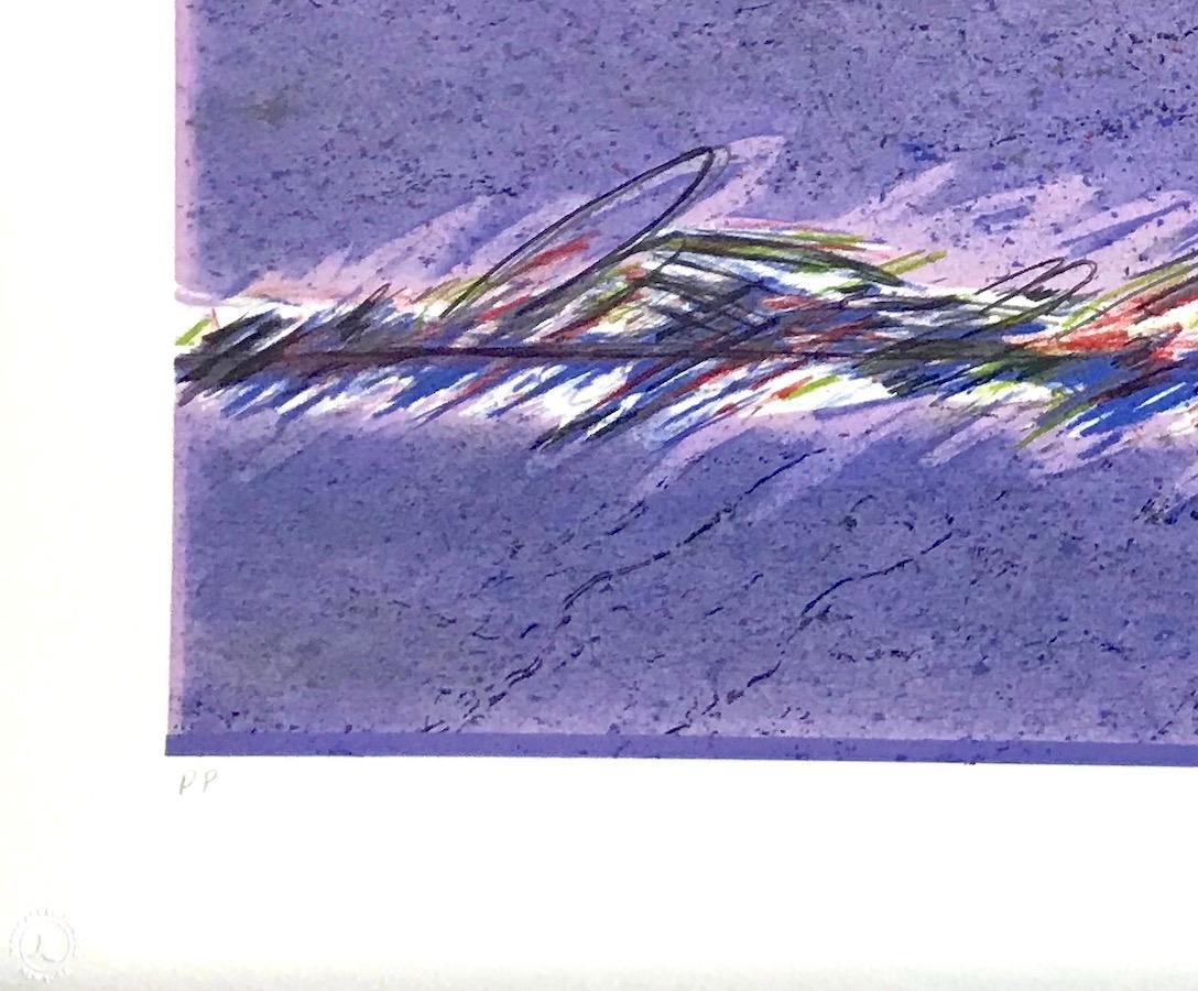 DREAMFIELDS II: PURPLE Signierte Lithographie, Multicolor Pastell Abstrakt (Violett), Abstract Print, von Sybil Kleinrock