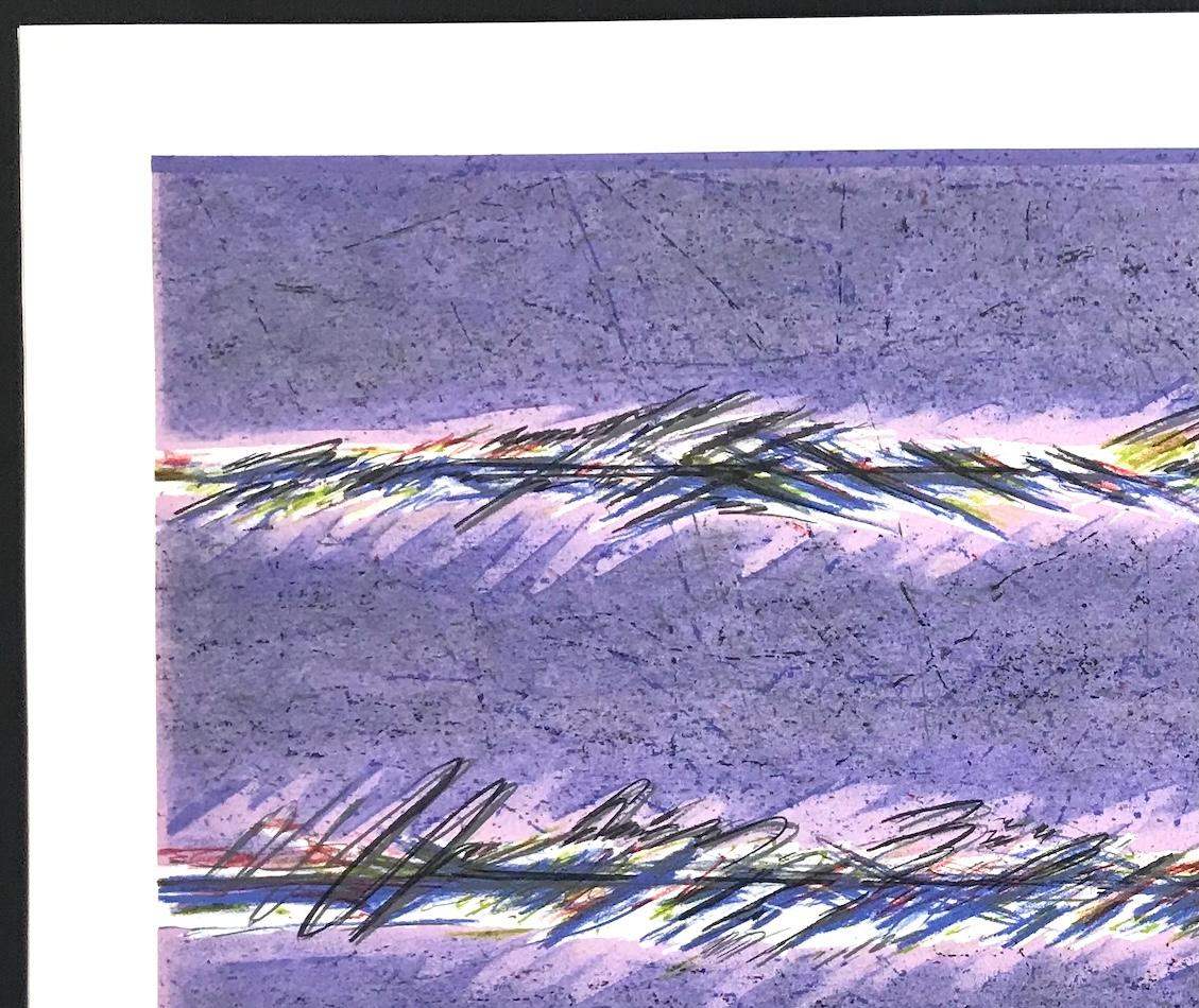 DREAMFIELDS II is a hand drawn original lithograph by the artist Sybil Kleinrock (spouse of the renowned jewelry designer David Yurman. It was printed in seven colors using traditional hand lithography techniques on archival Arches printmaking paper